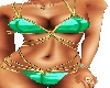 green gold pvc bikini