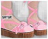 Pink Lace-Up Sandals
