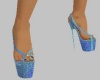 Blue Zipper Heels