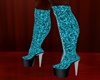 Teal Sequin Boots