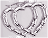 $K Silver Heart Hoops