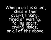 When a girl is Silent