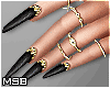 B | Black & Gold Nails