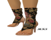 A TAN BLK OPEN TOE