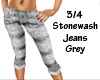 3/4 Stonewash Jeans Grey