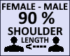 Shoulder length 90%