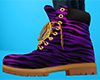 Purple Stripe Work Boots (F)