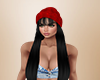 Long Black &Red Beanie-R
