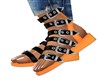 ORANGE/ BLACK SANDALS