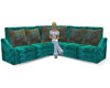 Teal Couch w/ Pillows