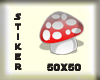stiker mushroom Red