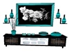 Teal & Blk Wall Cabinet