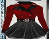 COAT DRESS BLACK/DK RED