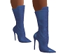 Blue laced leather boots