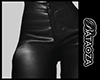 Round leather pants