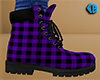 Purple Work Boot Plaid M