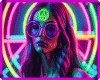Neon Hippie Girl Art #4
