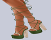 Lace Green Heels