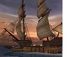 pirate ship sunset
