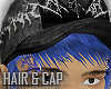 blue hair + cap