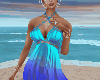 Beach Silk Dress Blue