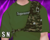 N. Green Shirt &Camo Bag