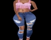 rll jeans and pink tee