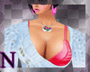 pb blue blouse pink bra