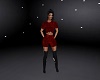 red outfit black boots