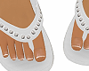 white flipflop sandals