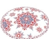 Red, blue and white rug