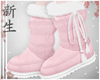 ☽ Pink Fur Boots.