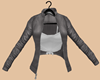 Grey Leather Jacket /Top