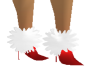 Red White Pom Pom Heels