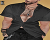 /K/ Black Open Shirt.