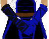 black blue armor gloves
