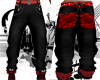 Black/Red Urban Pants