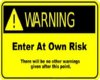 Warning room sign
