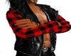 leather black&red plaid