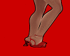 red fuzz party heels