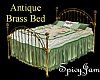 Antq Brass Bed Green 2