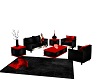 Red n Black couch set