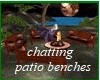 chatting benches/poses