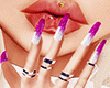 Nails violet + Rings💅