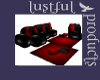 couch set bl/red
