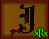 Gothic Letter J Roses