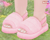 w. Pink Fur Slides