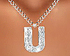 U Letter Silver Necklace