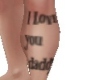 Leg tattoo I love you da