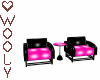 Chat chair pvc blk pink